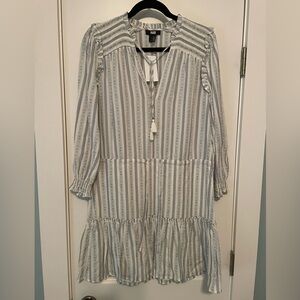 PAIGE Flowy Striped Dress with Tassel Detail Size Small